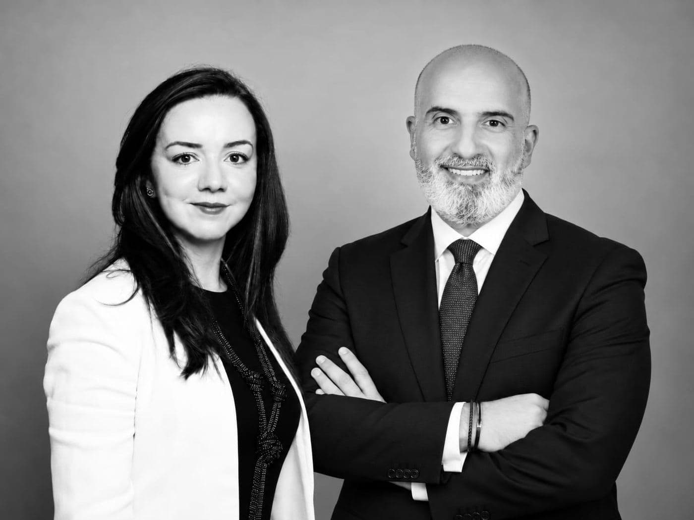 Maître Sarra Bouzouba and Maître Hakim Chergui, founding partners of B&C International